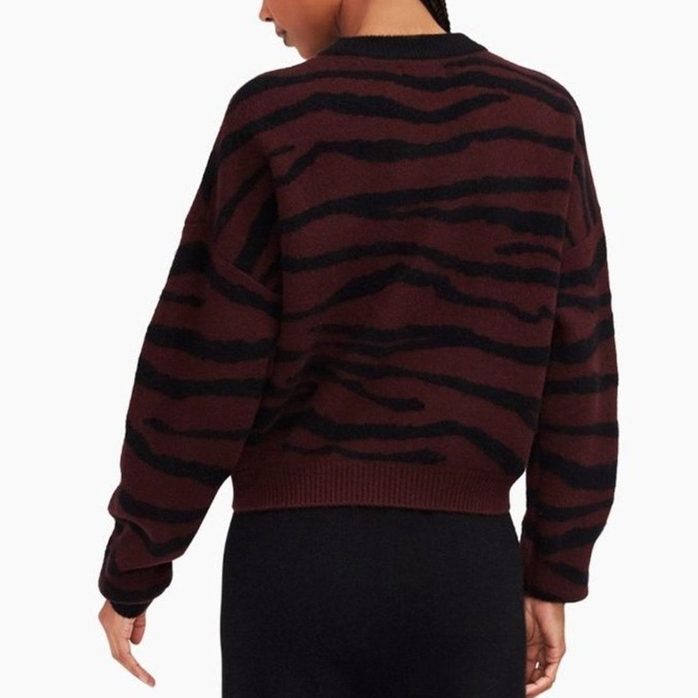 NAADAM Purple Black Tiger Print 100% Mongolian Premium Cashmere Sweater - Picture 2 of 9